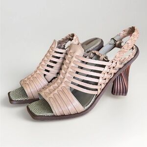 Sam Edelman Holland braided Tan Women's heeled sandals size 8.5 EUC